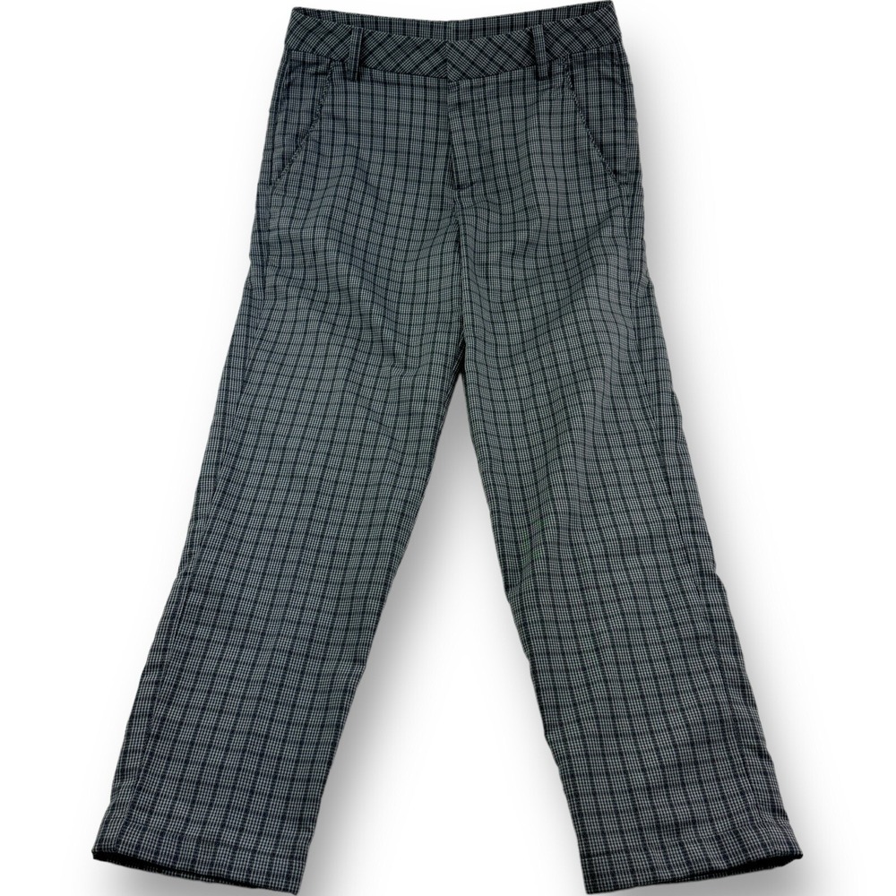 Puma Gray Plaid Flat Front CCell Polyester Elastane Golf Pants Mens Size 28X28